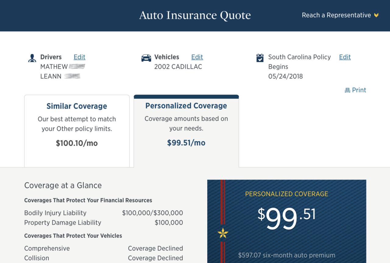 Quote for car insurance