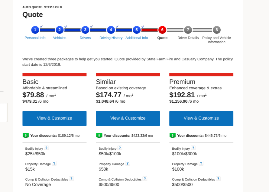 State farm car insurance quote